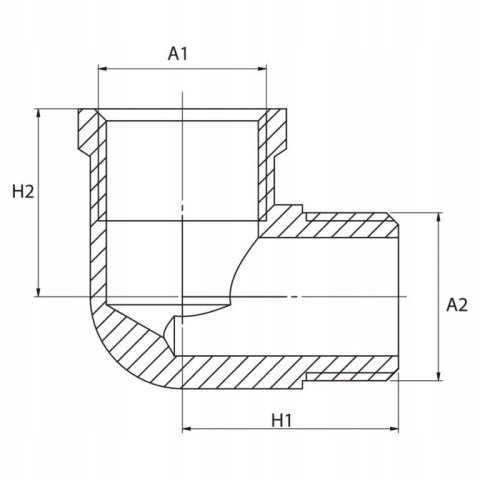 Kolanko nyplowe mosiądz 1 1/4" GW/GZ DN32 Kolanko nyplowe mosiądz 1 1/4" GW/GZ DN32