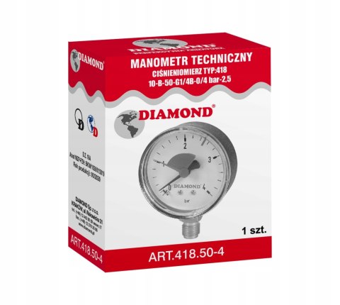 Manometr / ciśnieniomierz (0-4bar), fi 63, gwint dolny 1/4" Manometr / ciśnieniomierz (0-4bar), fi 63, gwint dolny 1/4"