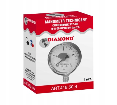 Manometr / ciśnieniomierz (0-6bar), fi 63, gwint dolny 1/4" Manometr / ciśnieniomierz (0-6bar), fi 63, gwint dolny 1/4"
