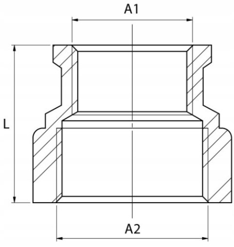 Mufa mosiężna redukcyjna 1" x 3/4" GW/GW Mufa mosiężna redukcyjna 1" x 3/4" GW/GW
