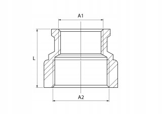 Mufa mosiężna redukcyjna 1/2" x 3/8" GW/GW