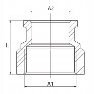 Mufa mosiężna redukcyjna 3/4" x 1/2" GW/GW
