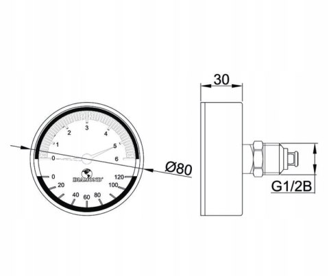 Termomanometr Diamond Typ420 gwint tylny 1/2" Termomanometr Diamond Typ420 gwint tylny 1/2"