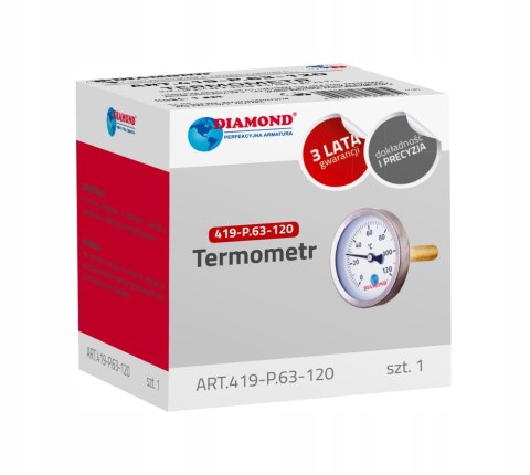 Termometr Typ419 gwint tylny 1/2" (temp 0-120st) Termometr Typ419 gwint tylny 1/2" (temp 0-120st)