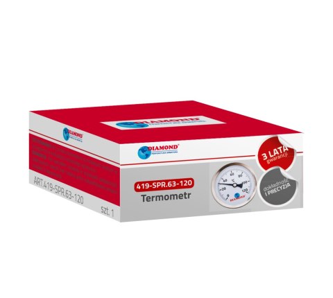 Termometr Typ419 gwint tylny docisk (temp 0-120st) Termometr Typ419 gwint tylny docisk (temp 0-120st)
