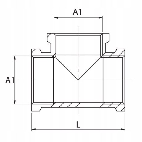 Trójnik chrom 3/4" DN20