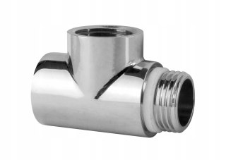 Trójnik chromowany z gwintem zewnętrznym 1/2" DN15