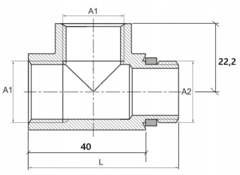 Trójnik chromowany z gwintem zewnętrznym 1/2" DN15 Trójnik chromowany z gwintem zewnętrznym 1/2" DN15