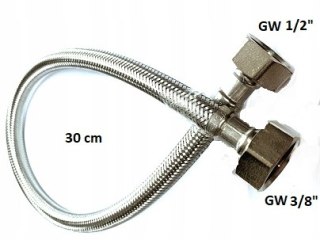 Wężyk przyłączeniowy elastyczny 1/2" x 3/8" 30cm