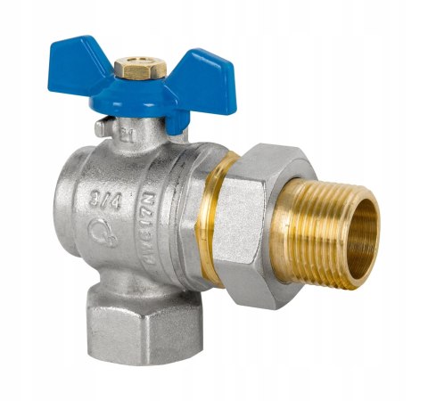 Zawór kulowy kątowy śrubunek 3/4" DN20 Zawór kulowy kątowy śrubunek 3/4" DN20