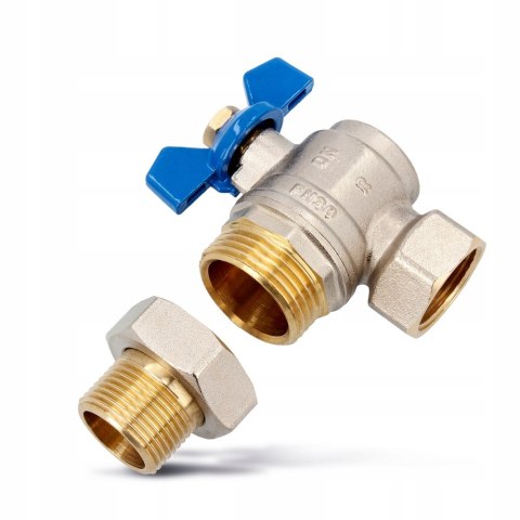 Zawór kulowy kątowy śrubunek 3/4" DN20 Zawór kulowy kątowy śrubunek 3/4" DN20