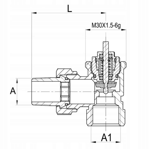 Zestaw grzejnikowy termostatyczny kątowy 1/2" z głowicą Diamond Modern Zestaw grzejnikowy termostatyczny kątowy 1/2" z głowicą Diamond Modern