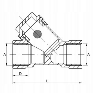 Filtr gazowy skośny 1/2"