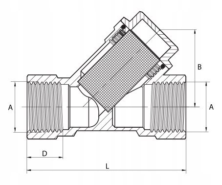 Filtr gazowy skośny 3/4"