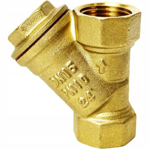 Filtr skośny siatkowy wodny mosiężny 1/2" DN15