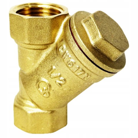 Filtr skośny siatkowy wodny mosiężny 1/2" DN15