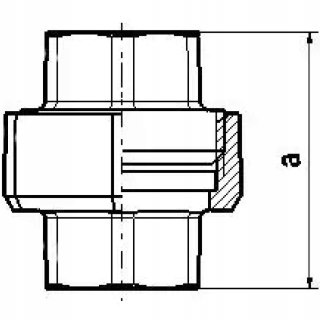 Holender śrubunek dwuzłączka ocynk 1 1/4" DN32