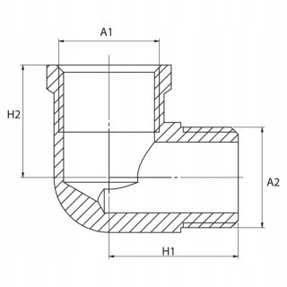 Kolanko mosiężne nyplowe 1/2" DN15 WZ