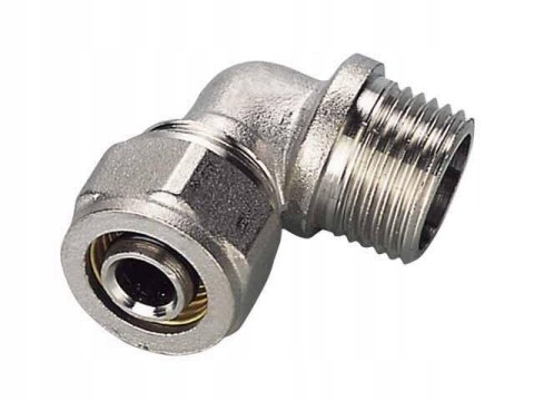Kolanko mosiężne nyplowe skręcane do pex 16 x 1/2" GZ Kolanko mosiężne nyplowe skręcane do pex 16 x 1/2" GZ