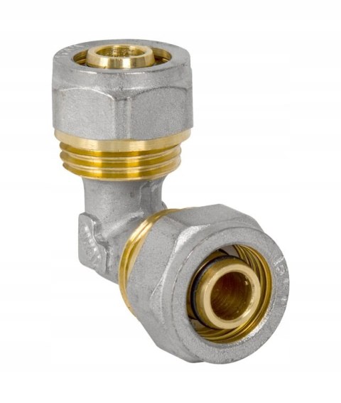 Kolanko mosiężne skręcane do pex 16 x 16 Kolanko mosiężne skręcane do pex 16 x 16