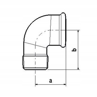 Kolanko nyplowe żeliwo ocynkowane GW 3/4" x GZ 3/4" DN20