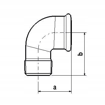 Kolanko nyplowe żeliwo ocynkowane GW/GZ 1" DN25 Kolanko nyplowe żeliwo ocynkowane GW/GZ 1" DN25