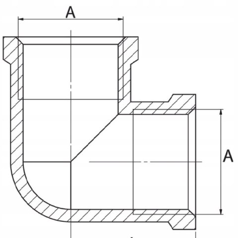 Kolano mosiężne 3/4" DN20 gwinty wewnętrzne