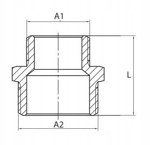 Nypel redukcyjny Złączka mosiężna 3/4" x 1/2" GZ/GZ
