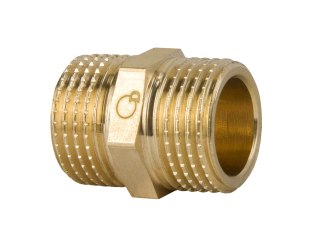 Nypel złączka mosiężna 3/8" DN10 GZ/GZ