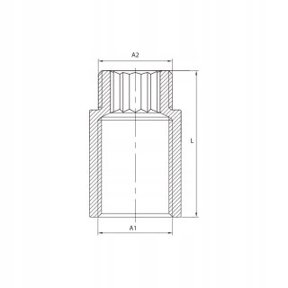 Przedłużka mosiężna 1/2" x 15mm DN15