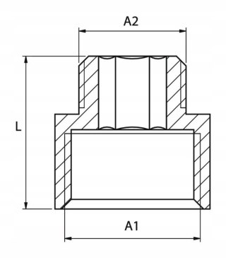 Przedłużka redukcyjna mosiężna GW 1/2" x GZ 3/8"
