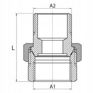 Śrubunek mosiężny prosty docier stożek 1 1/4" DN32 5/4"