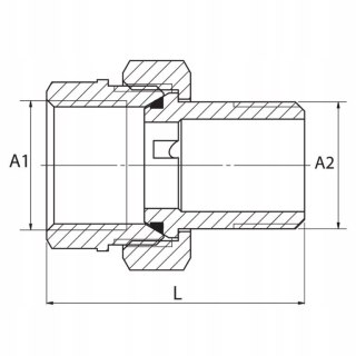 Śrubunek mosiężny prosty oring 1/2'' DN15 z uszczelką