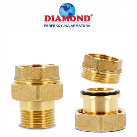 Śrubunek mosiężny prosty uszczelka / oring 3/4" DN20 Śrubunek mosiężny prosty uszczelka / oring 3/4" DN20