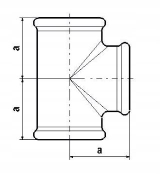 Trójnik czarny żeliwo 1" DN25