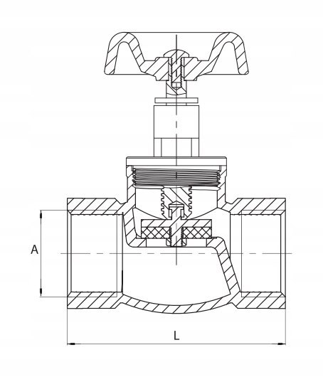 Zawór grzybkowy żeliwny ocynkowany 3/4" DN20