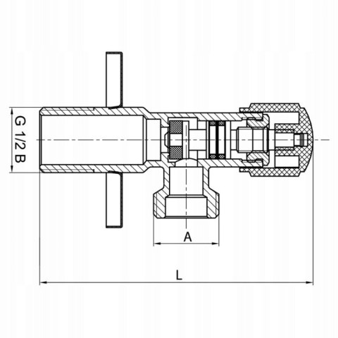 Zawór kątowy grzybkowy sanitarny 1/2" x 1/2" Zawór kątowy grzybkowy sanitarny 1/2" x 1/2"