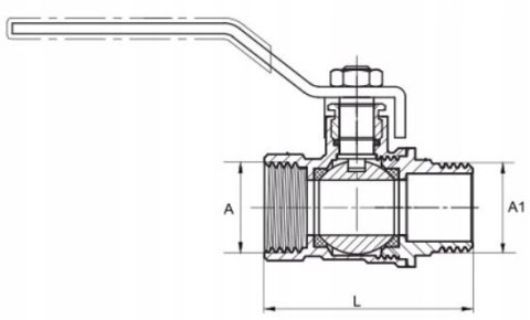 Zawór kran kulowy 3/4'' DN20 WZ z rączką i dławikiem mocny Zawór kran kulowy 3/4'' DN20 WZ z rączką i dławikiem mocny