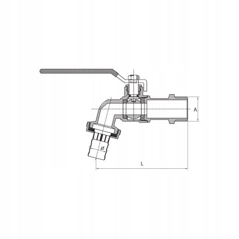 Zawór kulowy kran ogrodowy, czerpalny 1/2'' DN15 z dławikiem mocny Zawór kulowy kran ogrodowy, czerpalny 1/2'' DN15 z dławikiem mocny