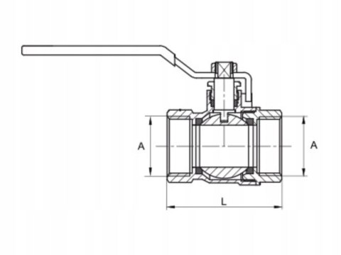 Zawór kulowy z dławikiem 1 1/4'' (5/4") DN32 z rączką mocny