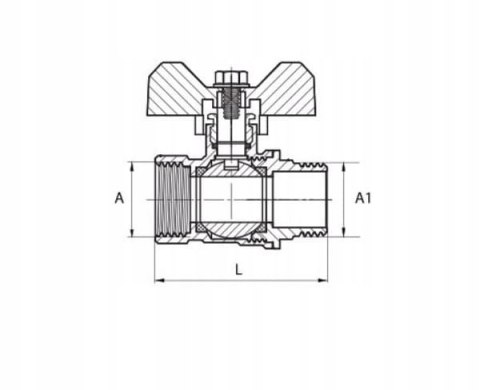 Zawór kurek kulowy 1/2'' DN15 WZ z dławikiem i motylkiem mocny Zawór kurek kulowy 1/2'' DN15 WZ z dławikiem i motylkiem mocny