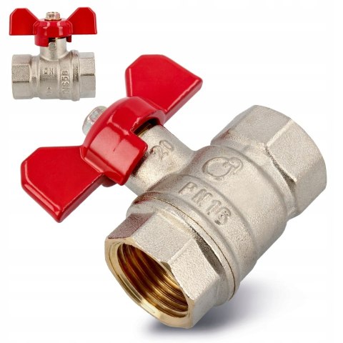 Zawór kurek kulowy 3/4'' DN20 z motylkiem i dławicą mocny Zawór kurek kulowy 3/4'' DN20 z motylkiem i dławicą mocny