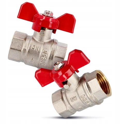 Zawór kurek kulowy 3/4'' DN20 z motylkiem i dławicą mocny Zawór kurek kulowy 3/4'' DN20 z motylkiem i dławicą mocny