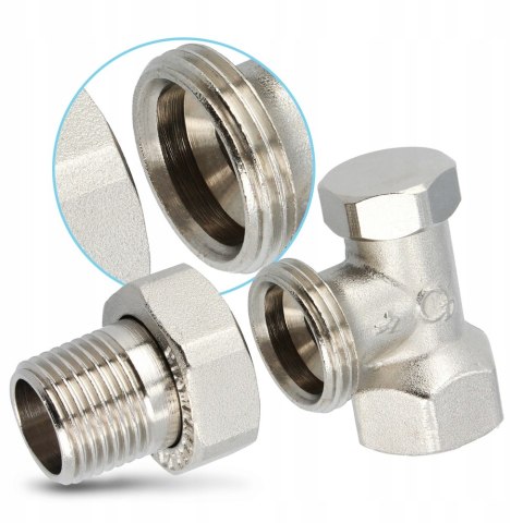 Zawór odcinający/powrotny kątowy 1/2" do grzejnika Zawór odcinający/powrotny kątowy 1/2" do grzejnika
