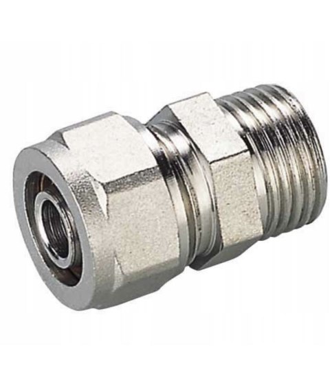Złączka łącznik mosiądz skręcany do pex 16 x 1/2" GZ Złączka łącznik mosiądz skręcany do pex 16 x 1/2" GZ