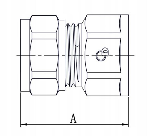 Złączka mufa mosiądz skręcana do pex 16 x 1/2" GW Złączka mufa mosiądz skręcana do pex 16 x 1/2" GW