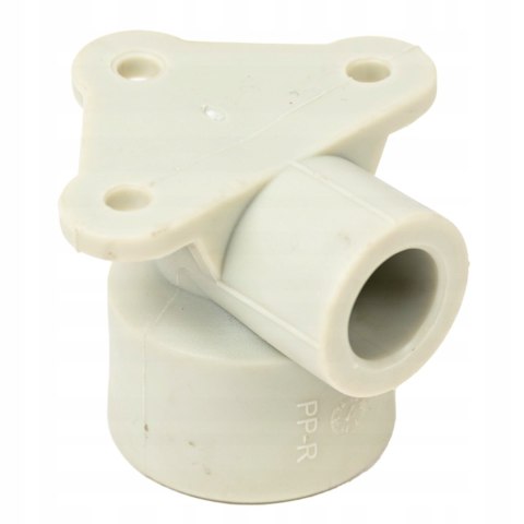 Kolanko PP z uszami, naściennie do zgrzewania 20mm/1/2" gwint wewnętrzny Kolanko PP z uszami, naściennie do zgrzewania 20mm/1/2" gwint wewnętrzny