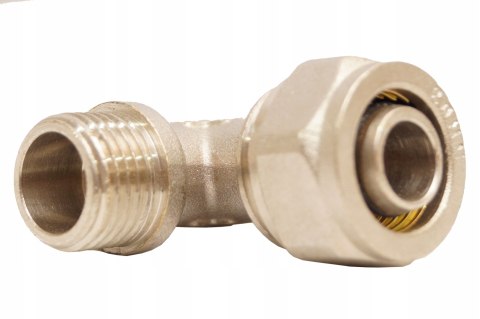 Kolanko mosiężne nyplowe skręcane do pex 20 x 1/2" GZ Kolanko mosiężne nyplowe skręcane do pex 20 x 1/2" GZ