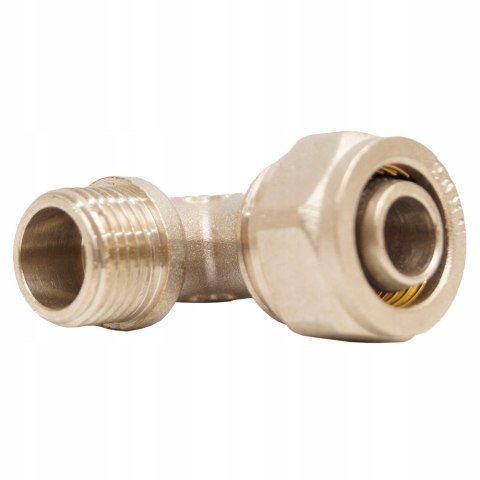 Kolanko mosiężne nyplowe skręcane do pex 20 x 1/2" GZ Kolanko mosiężne nyplowe skręcane do pex 20 x 1/2" GZ