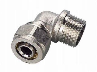 Kolanko mosiężne nyplowe skręcane do pex 20 x 3/4" GZ